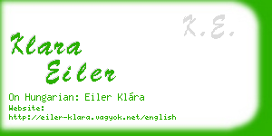 klara eiler business card