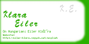 klara eiler business card